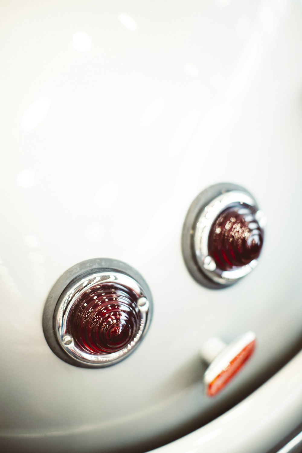 silver and red round ornament