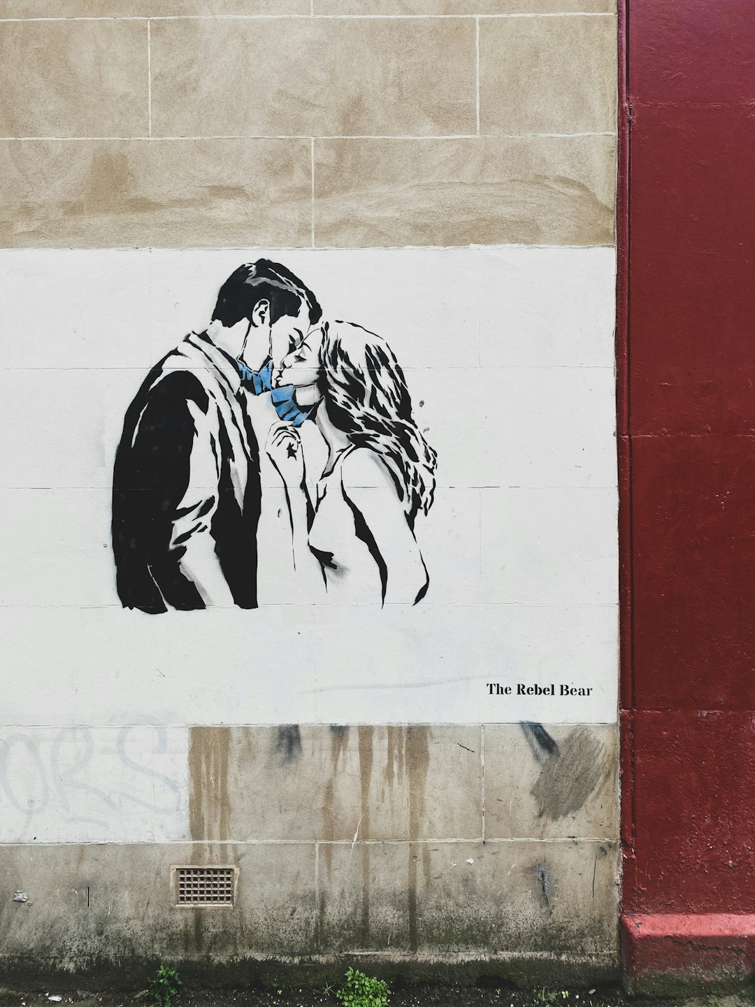 A photograph of work by street artist The Rebel Bear, shot in Glasgow and inspired by the Covid-19 outbreak.