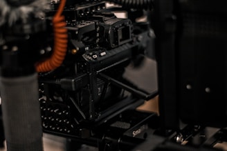 black and orange electric device