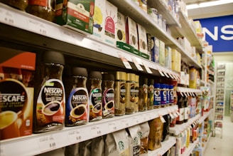 Nescafe products on shelf