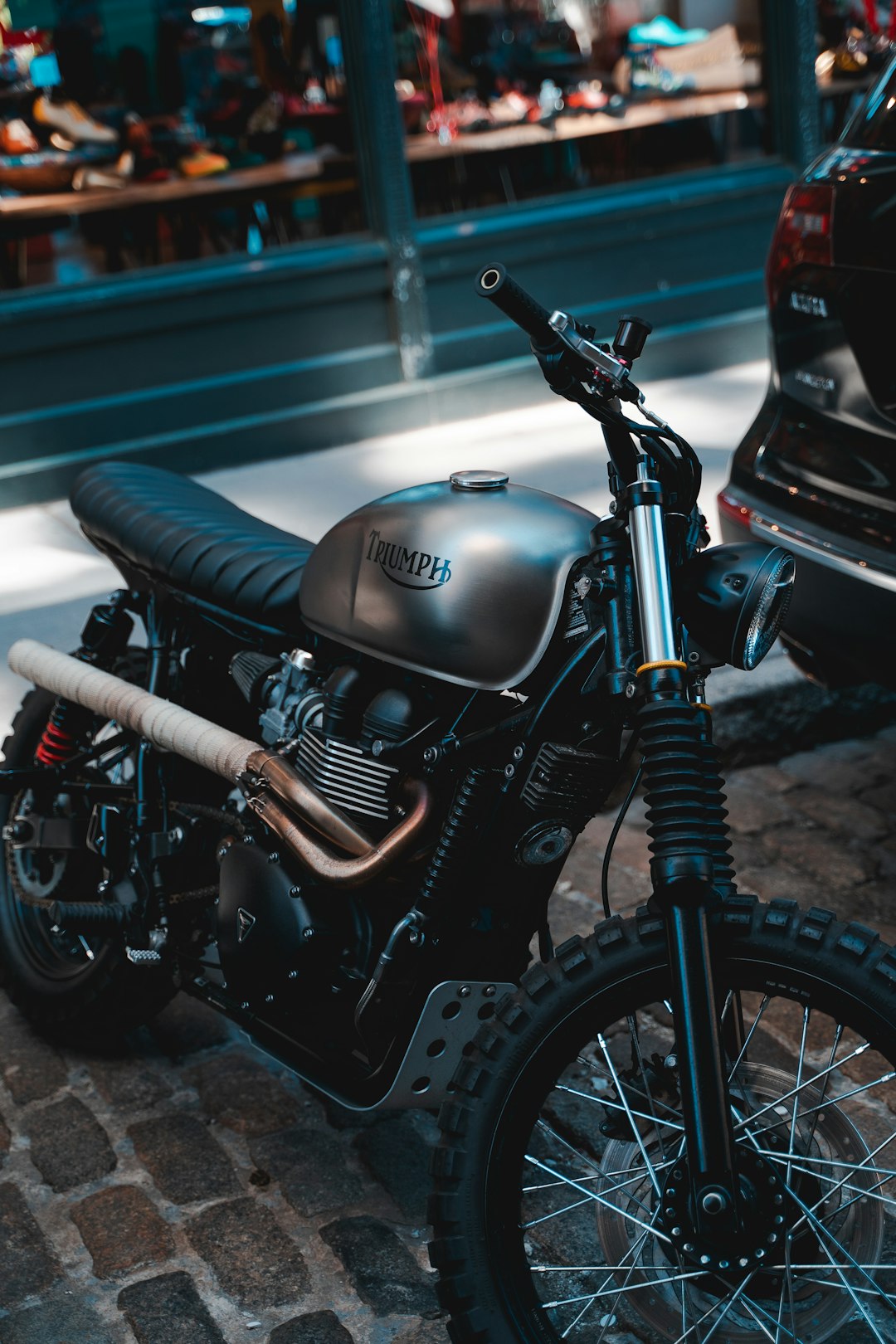 black and silver cruiser motorcycle