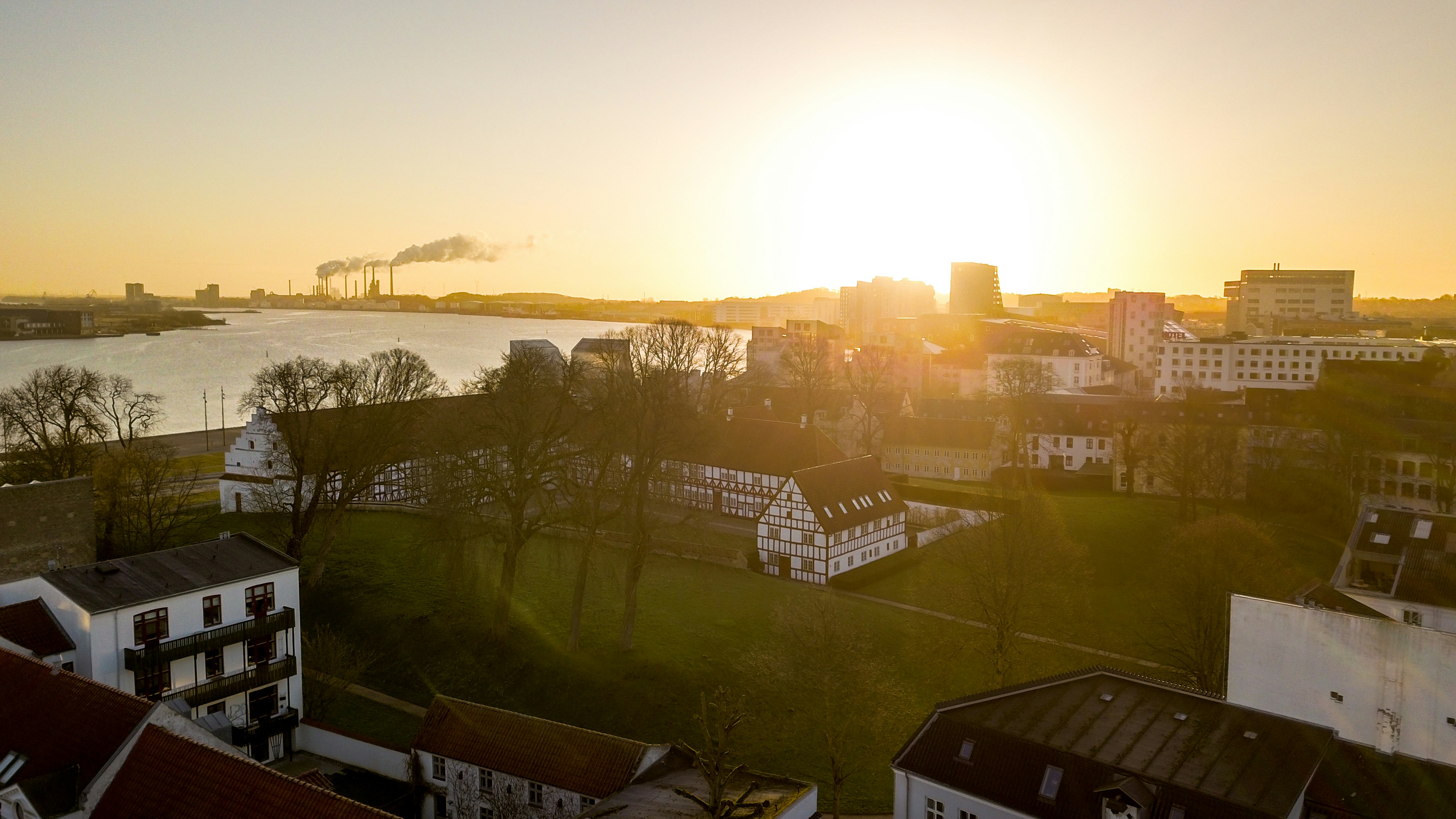 Empty Aalborg City during rush hour in the Corona / Covid19 lockdown.