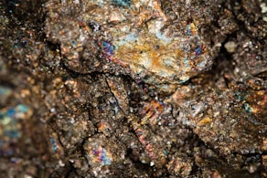 brown and blue stone fragment