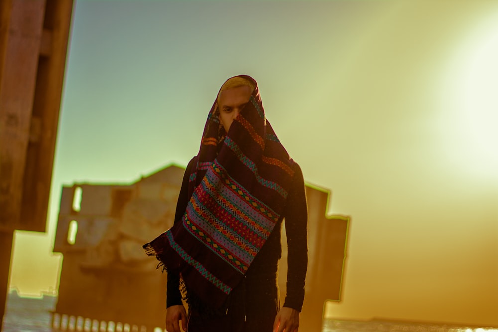 woman in white and red hijab