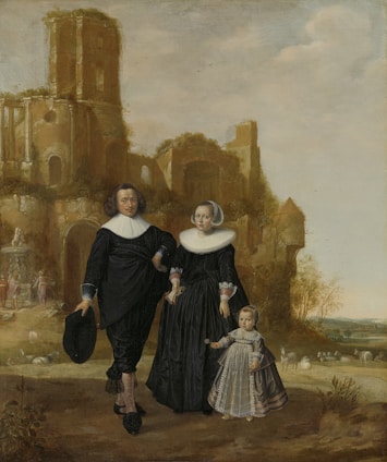 man and woman standing near brown concrete building