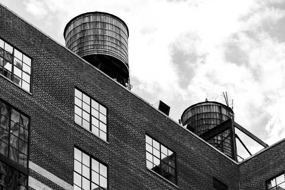 grayscale photo of concrete building