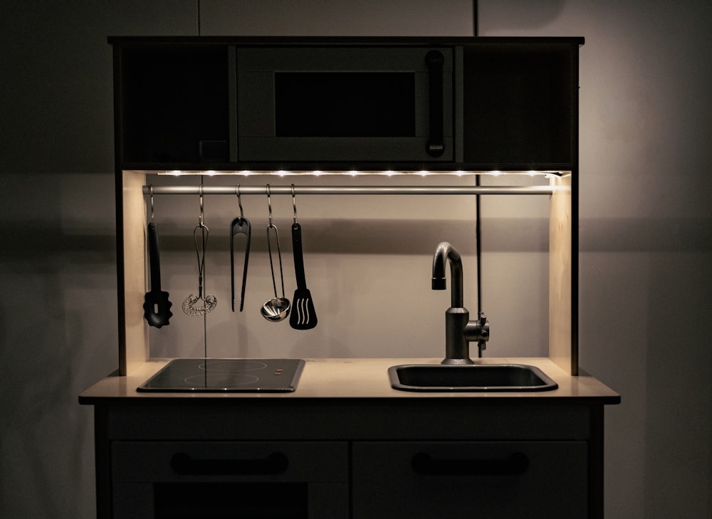 stainless steel faucet on sink