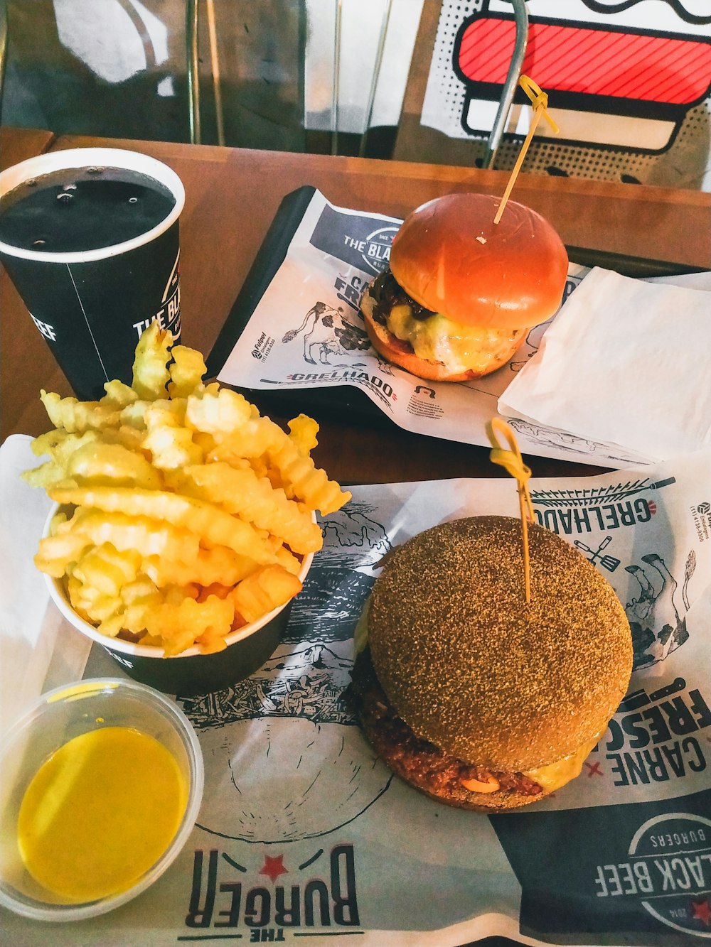 a plate of food and a cup of coffee on a table