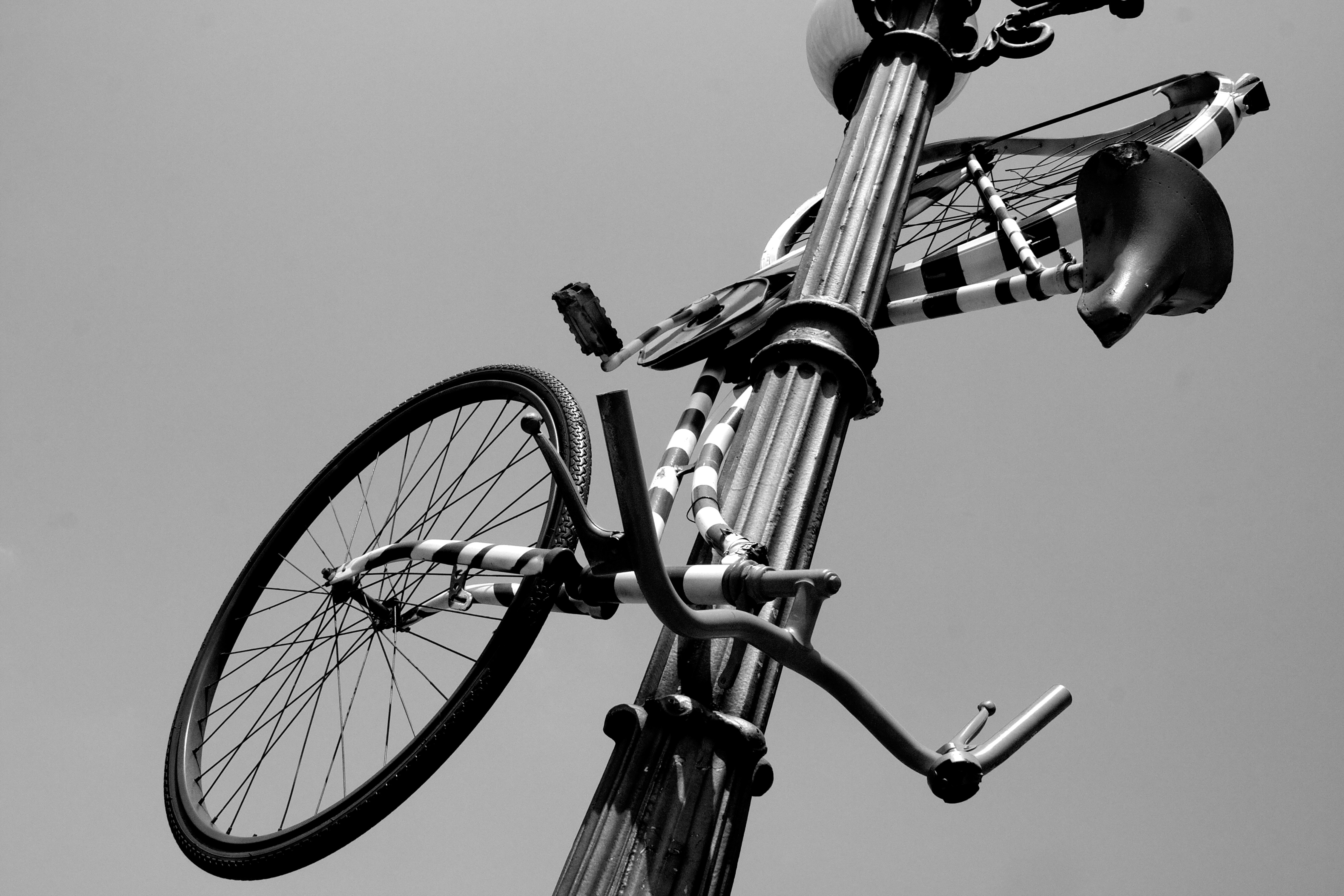 Grayscale photo of bicycle in a dark room photo – Free Grey Image on ...