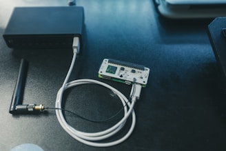 white and black electric device