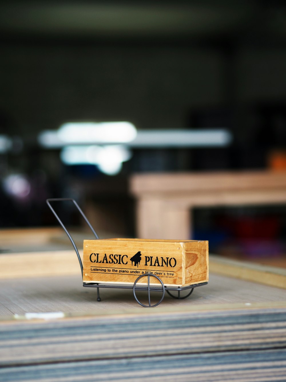 brown wooden box with stainless steel spoon