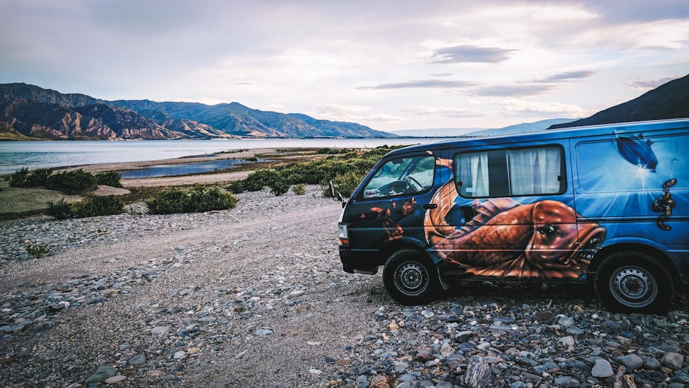 black van on gray dirt road during daytime