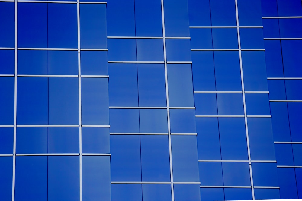 blue and white glass windows