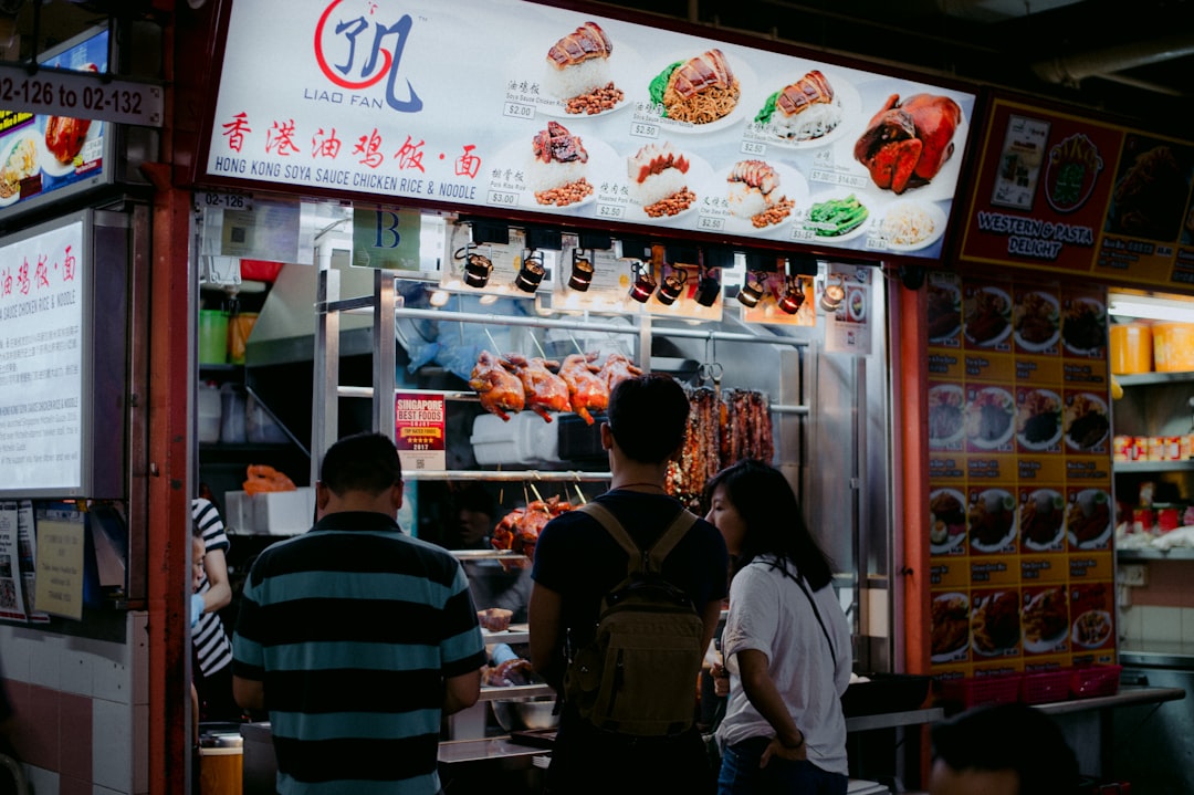 people standing in front of store