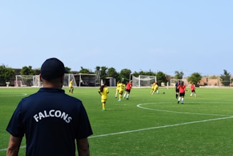 people playing soccer on green grass field during daytime