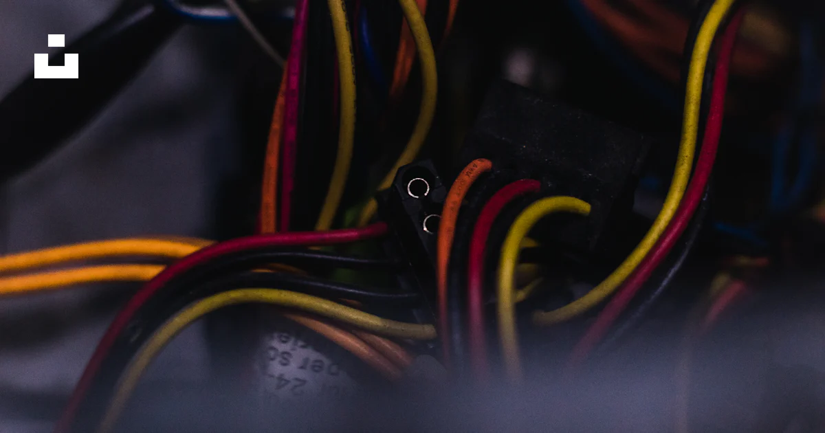 Black red and yellow coated wires photo – Free Unorganized cables Image ...