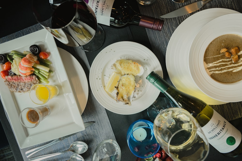 white ceramic plate with food on table