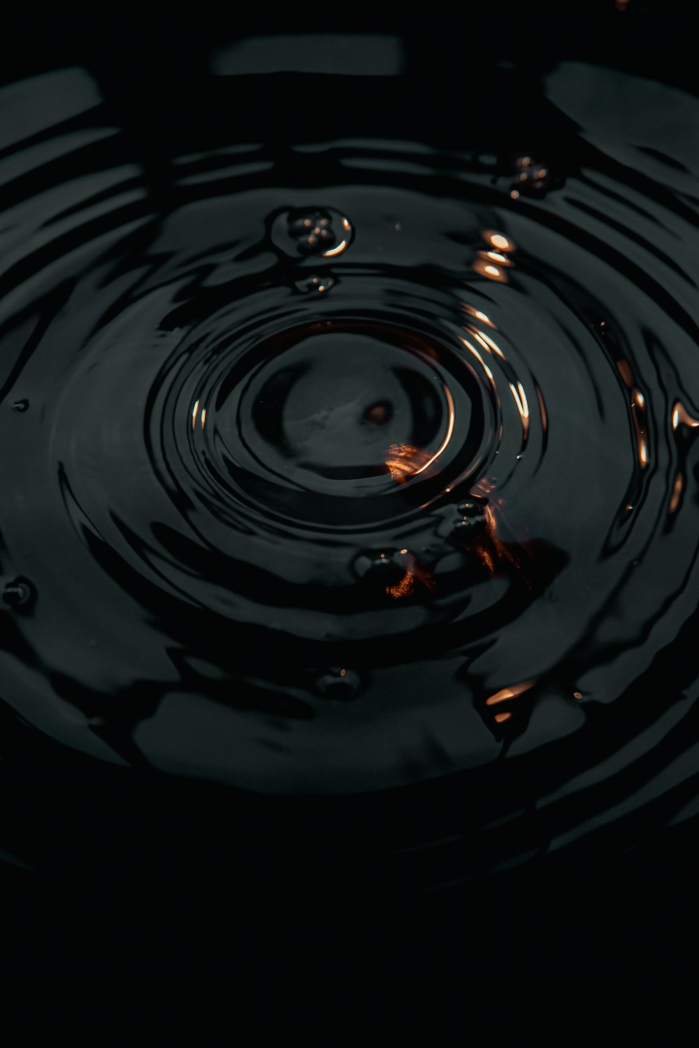 water drop in black background