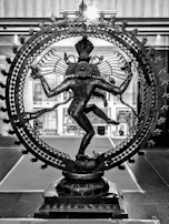 A classic painting showing the moment Shiva burns Manmatha to ashes in a dramatic fiery scene.