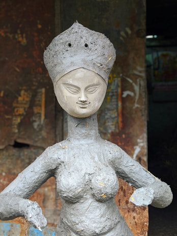 A beautiful sculpture made of clay.