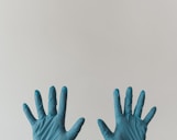 persons left hand with white background