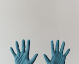 persons left hand with white background