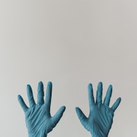 persons left hand with white background