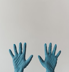 persons left hand with white background