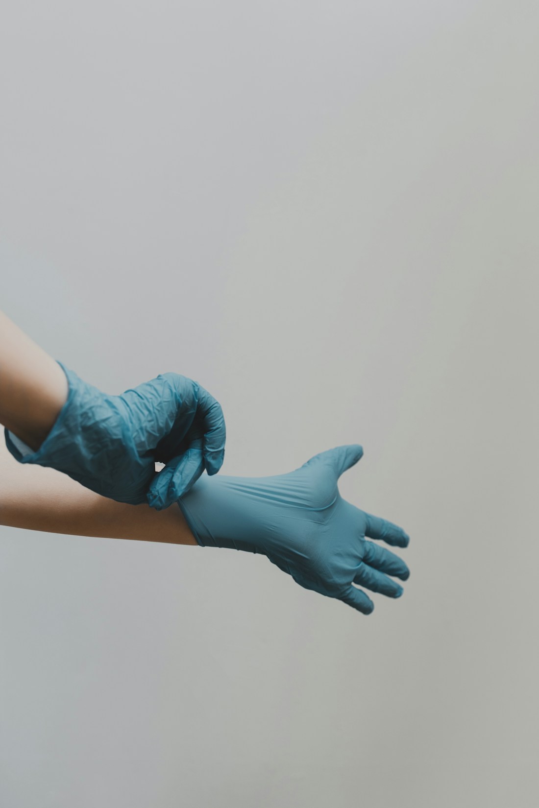 Healthcare professional preparing for clinical work