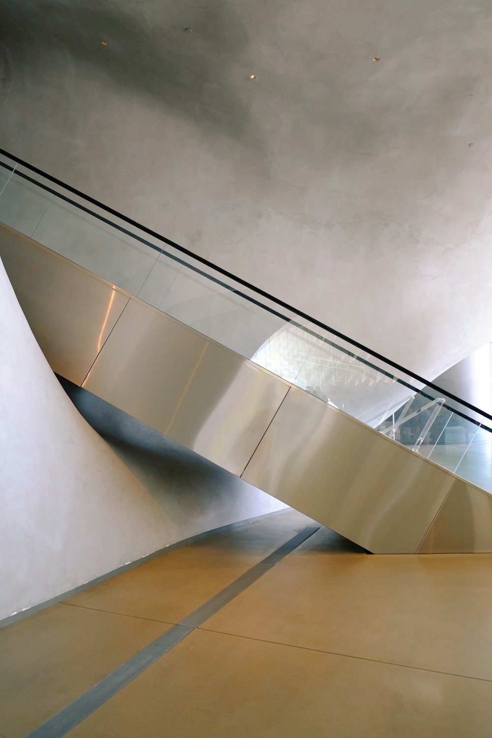 white and brown concrete staircase