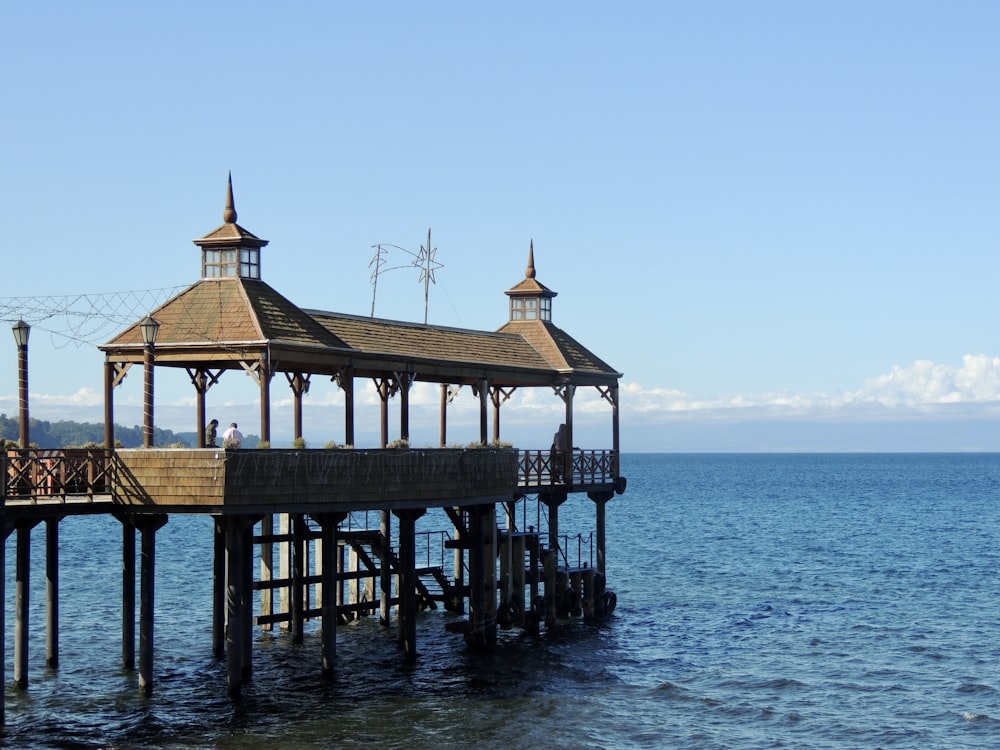 brown wooden dock on sea during daytime