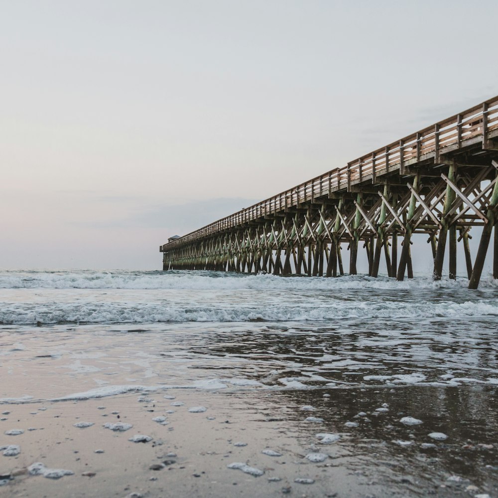 brown wooden dock on sea during daytime