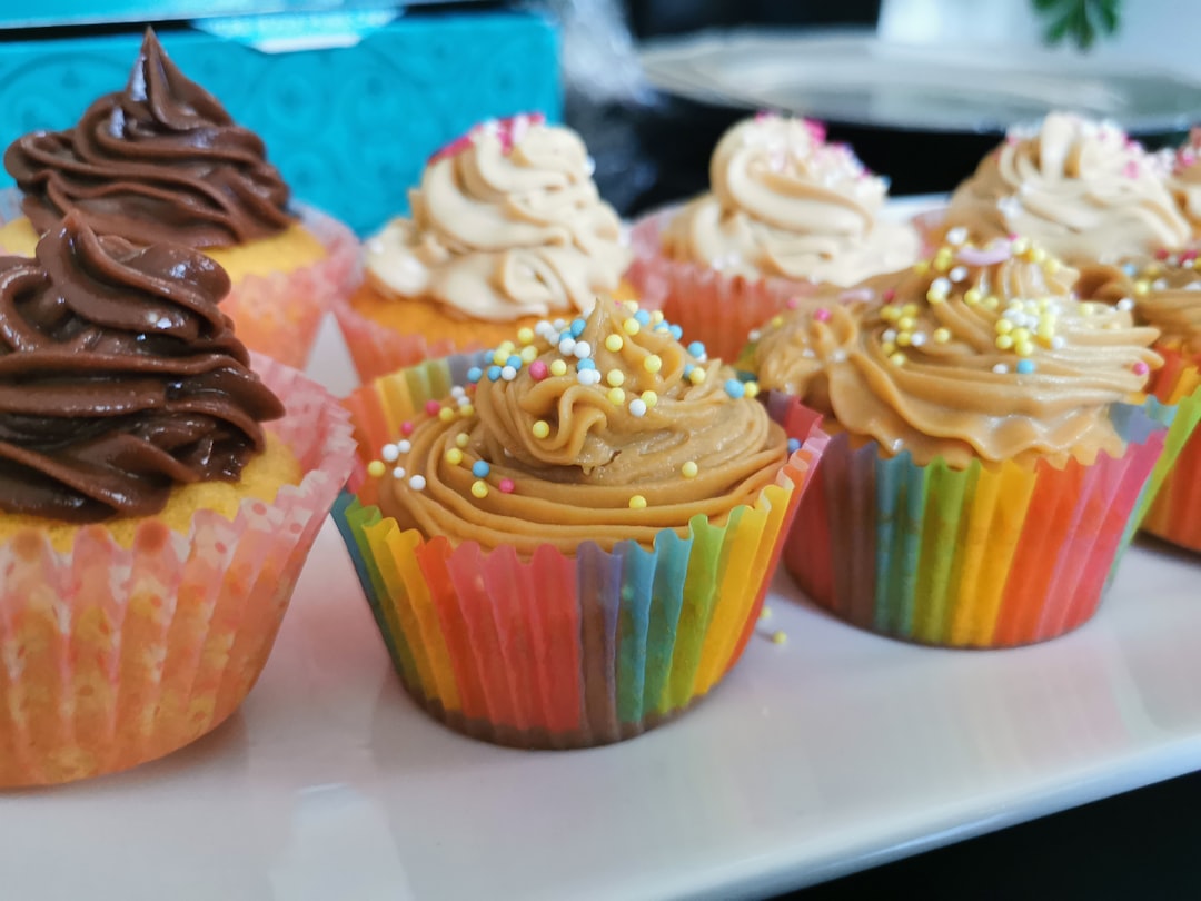 cupcakes on white ceramic plate