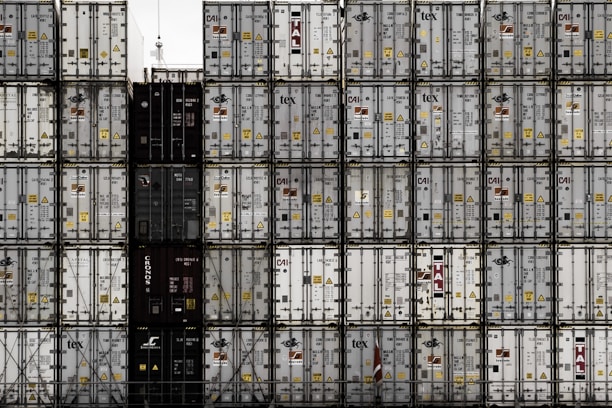 An image depicting logistics and export operations in action.