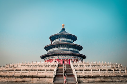 blue and white concrete building under blue sky during daytime in Temple of Heaven China