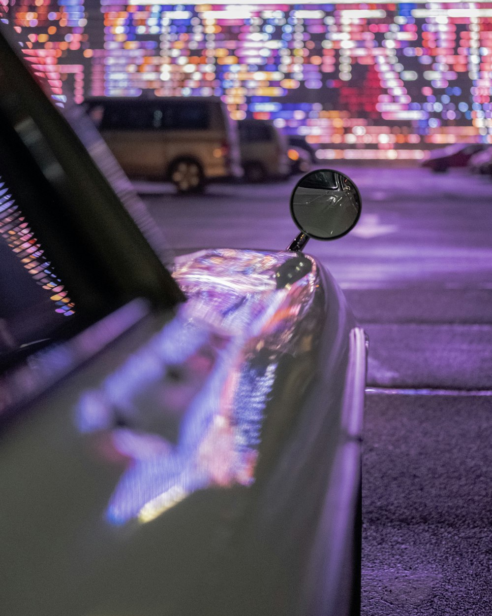 car on road during night time