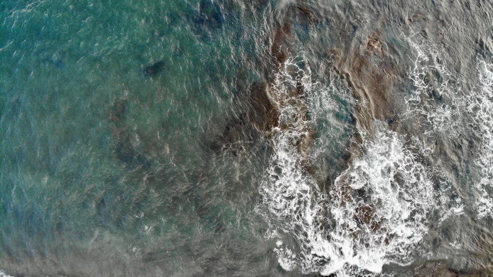 aerial view of ocean waves