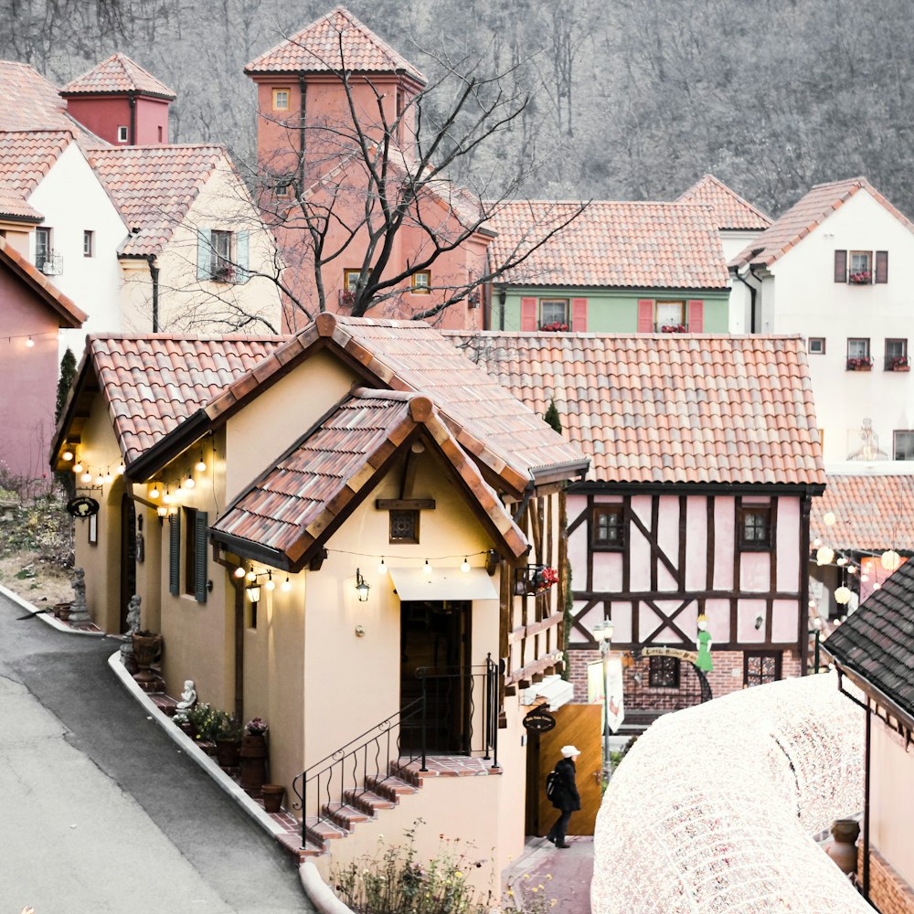 white and brown concrete house