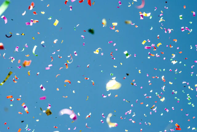 Confetti in the air
