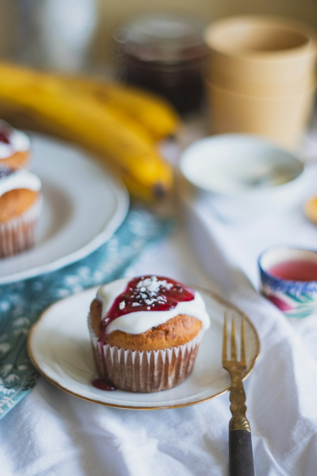 cupcake on white ceramic plate