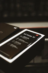 black and white box on black computer keyboard