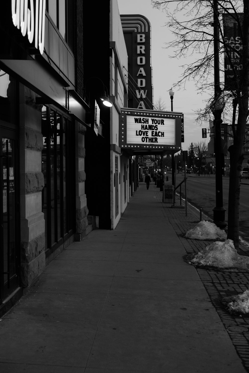 grayscale photo of UNK store