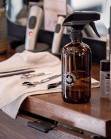 black and white labeled bottle