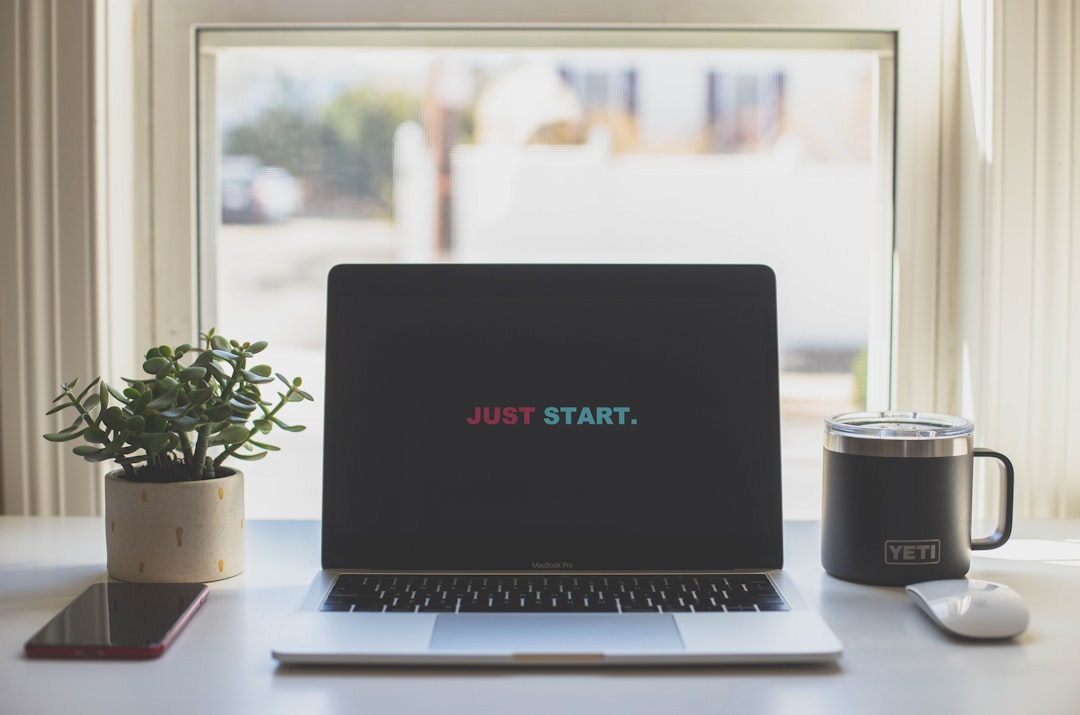 'Just. Start' on Computer Screen