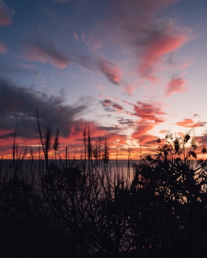 A vibrant artwork showcasing a sunset over the ocean.