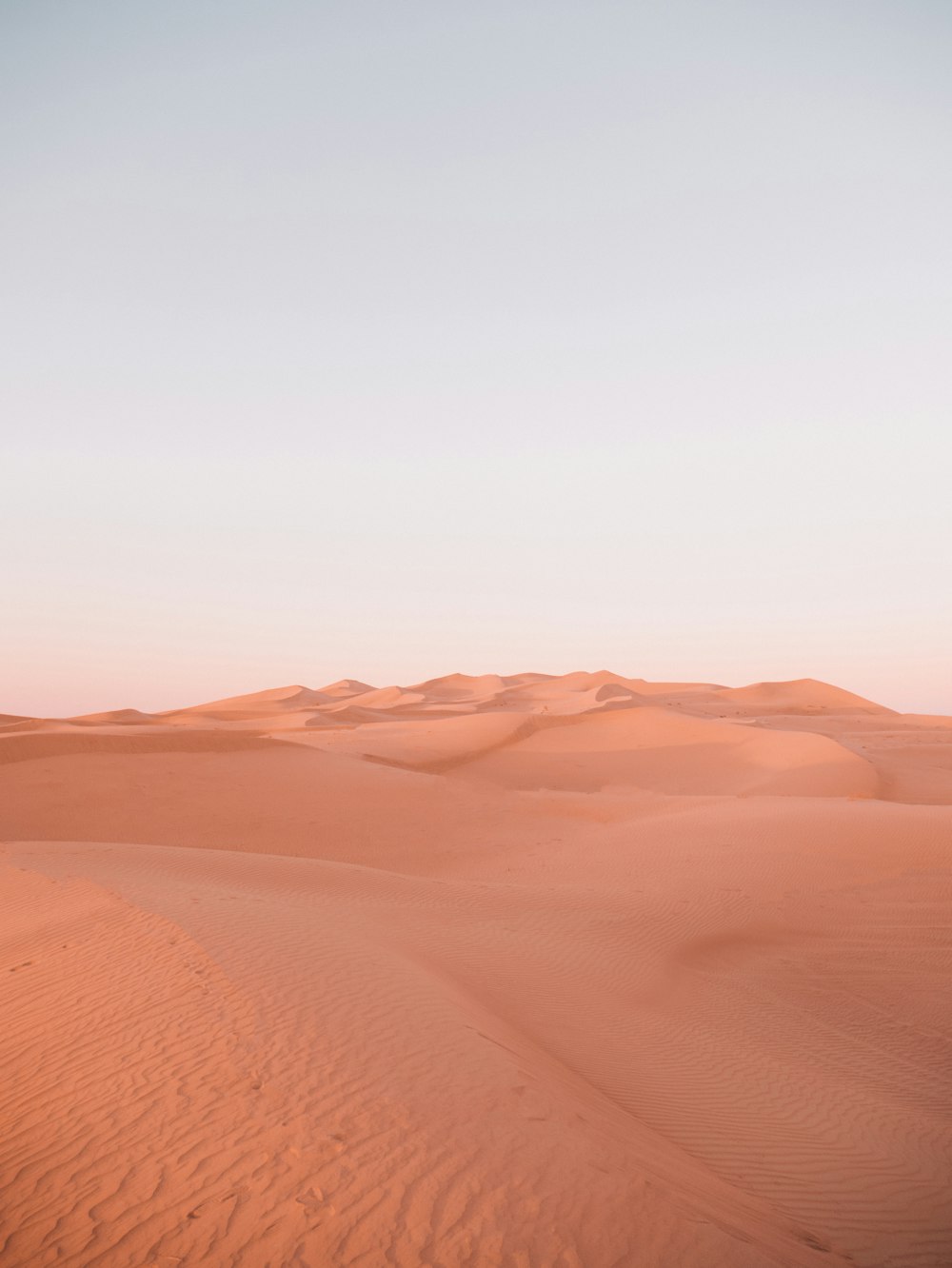 brown sand dunes under white sky during daytime