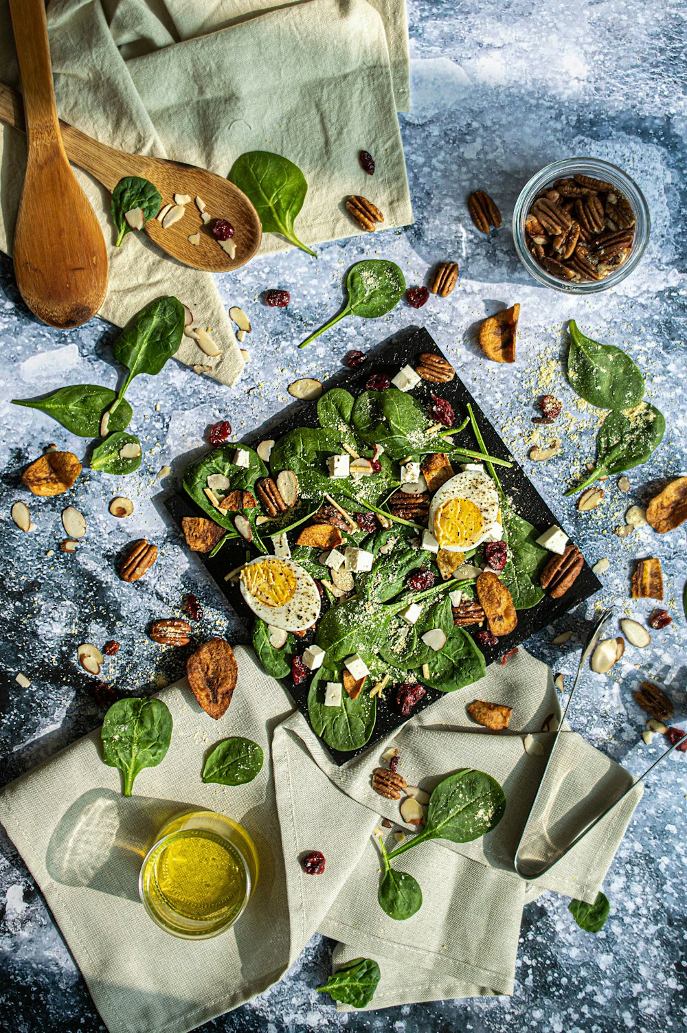 green and brown vegetable salad on white ceramic plate