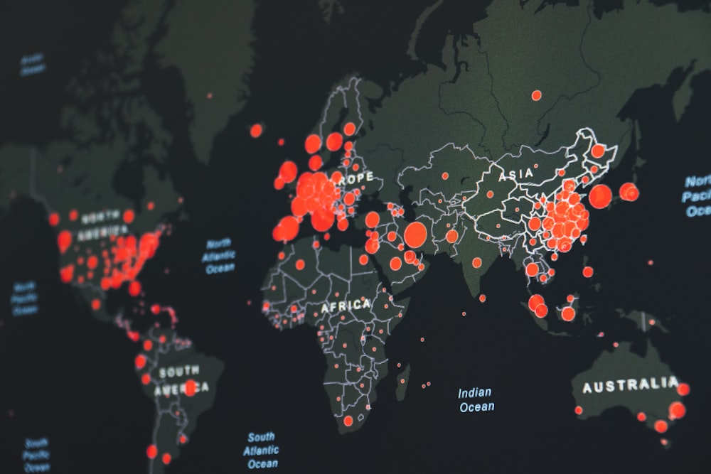mapa del mundo sobre los países afectados por el coronavirus