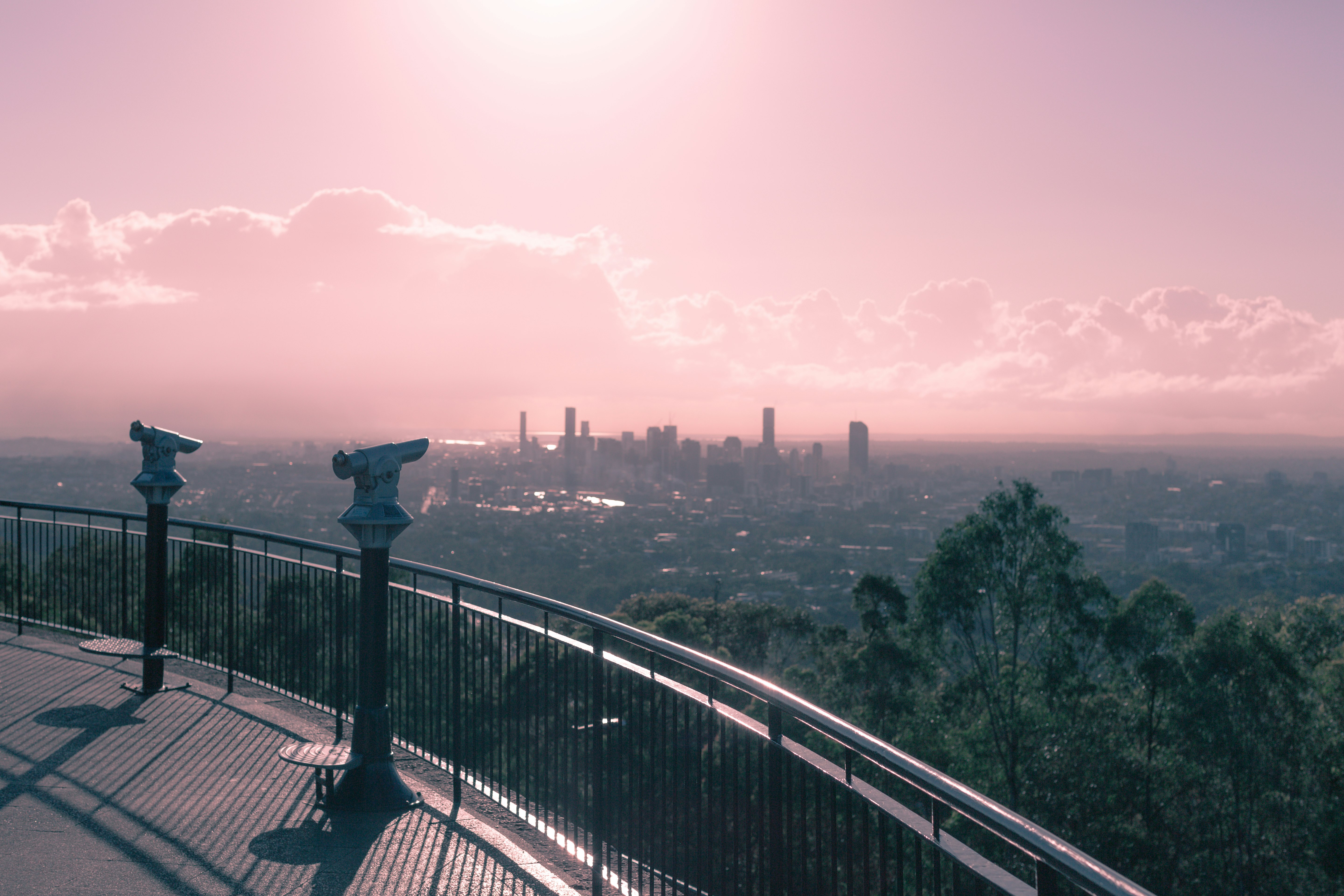 Looking out over the city of Brisbane.