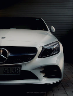 white mercedes benz c class